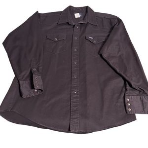 Wrangler mens black 💯 cotton black snaps size XL #MA70819 “Johnny Cash”